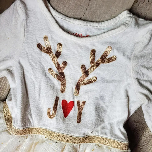 Cat & Jack "Joy" Toddler Girls Dress Tulle Skirt Cream and Gold Shimmer Size 2T - Picture 13 of 14